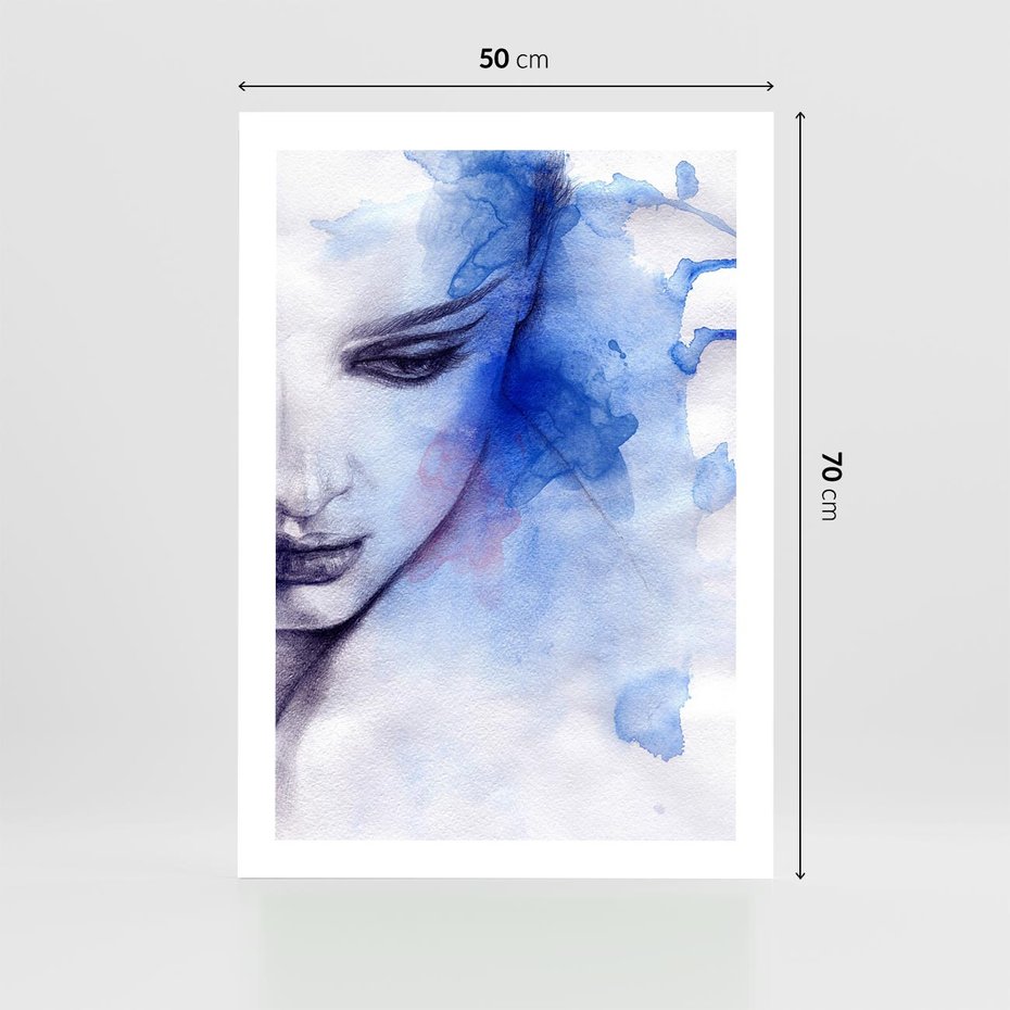 Plakat bez ramy 50x70 - Graficzna magia kobiecej twarzy - grafika, kobieta