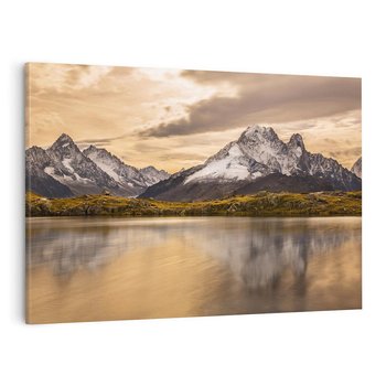 Obraz na płótnie 120x80 - Harmonia natury - góry, jezioro