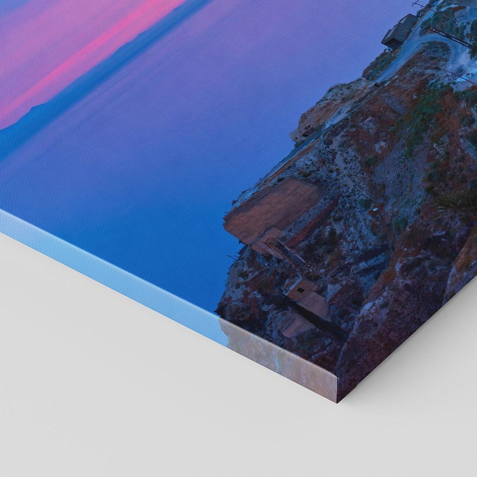 Obraz na płótnie 120x40 - Wyblakłe wspomnienia gwiazd - Santorini, wieczór