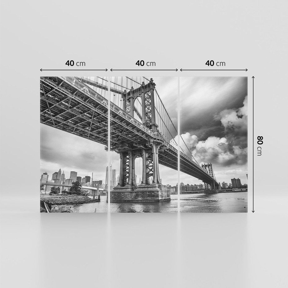 Obraz na płótnie 120x80 - Most nad nowojorską panoramą - most, Nowy York