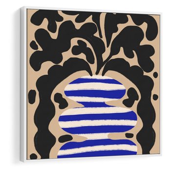 Obraz w ramie 80x80 - Boho Wizje - abstrakcyjny plakat, ciekawe formy - rama biała