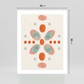 Plakat bez ramy 40x50 - Symfonia Natury - abstrakcyjne plamy w odcieniach pomarańczowym, kropki plamki