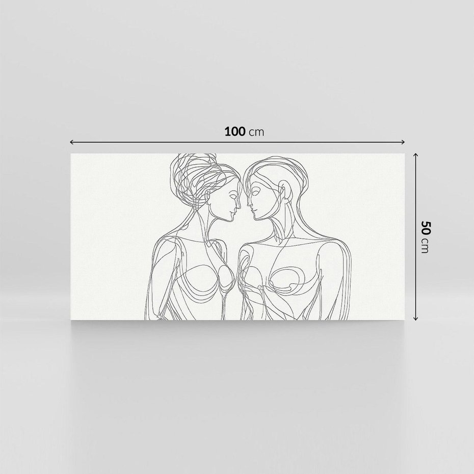 Obraz na płótnie 100x50 - Dialog z cieniami duszy - sztuka one line art, jedna kreska