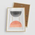 Plakat w ramie 50x70 - Sztuka Abstrakcji - minimalistyczny boho obraz, abstrakcyjny - rama drewno