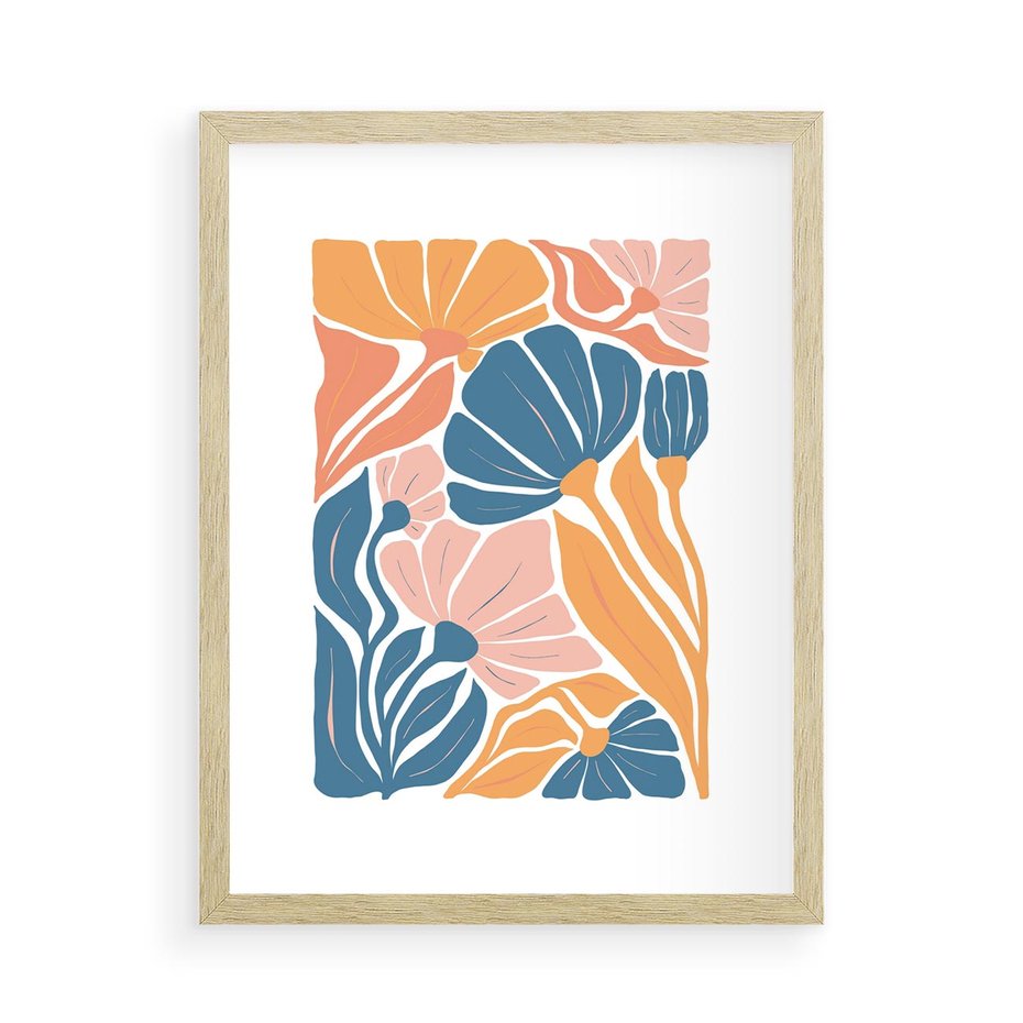 Plakat w ramie 50x70 - Migotliwe Marzenia - kwiaty, rośliny - rama drewno