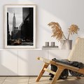Plakat w ramie 50x70 - Nowy York, taksówka w ruchu - Nowy York, taksówka - rama drewno