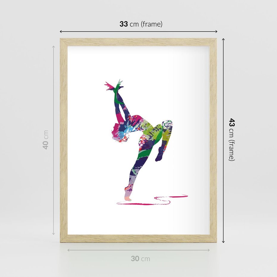 Plakat w ramie 30x40 - Taniec w akwareli - taniec, akwarela - rama drewno