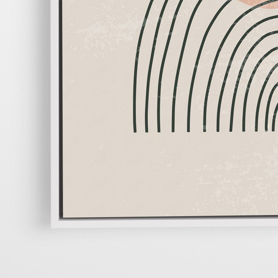 Obraz w ramie 50x70 - Nowy Rytuał - abstrakcyjna sztuka, boho kształty - rama biała