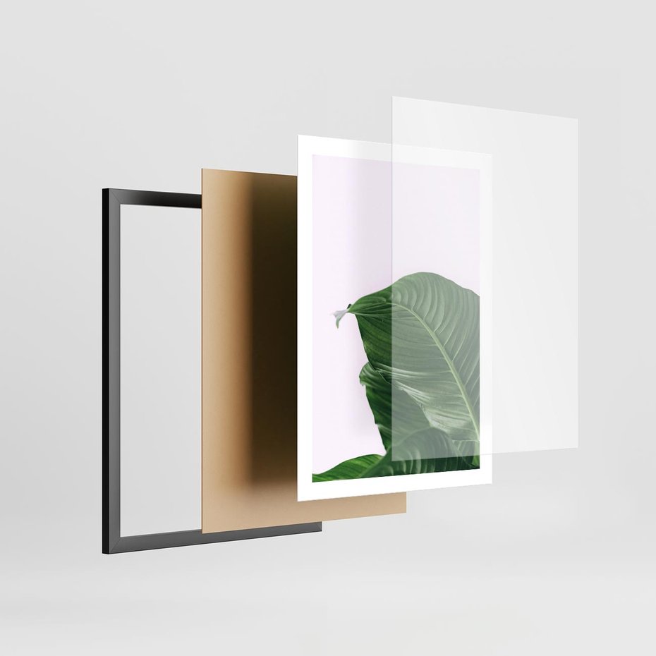 Plakat w ramie 50x70 - Zielone liście monstery - liście, monstera - rama czarna