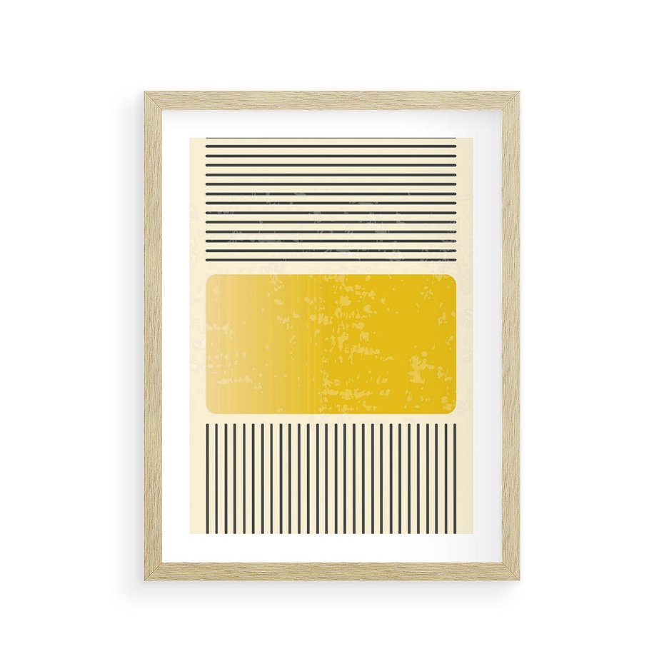 Plakat w ramie 30x40 - Geometryczna Harmonia - geometria, nowoczesny plakat - rama drewno