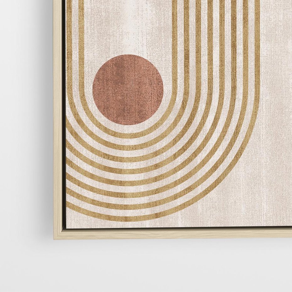 Obraz w ramie 80x80 - Melodia ukrytych snów - retro grafika, styl mid-century - rama drewno