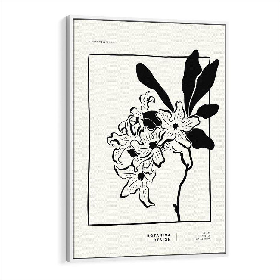 Obraz w ramie 50x70 - Kwiatowe przestrzenie - kwiat, grafika - rama biała