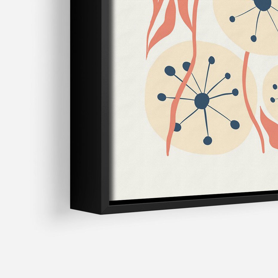 Obraz w ramie 70x100 - Impresje Harmonii - abstrakcyjne kwiaty, rośliny - rama czarna