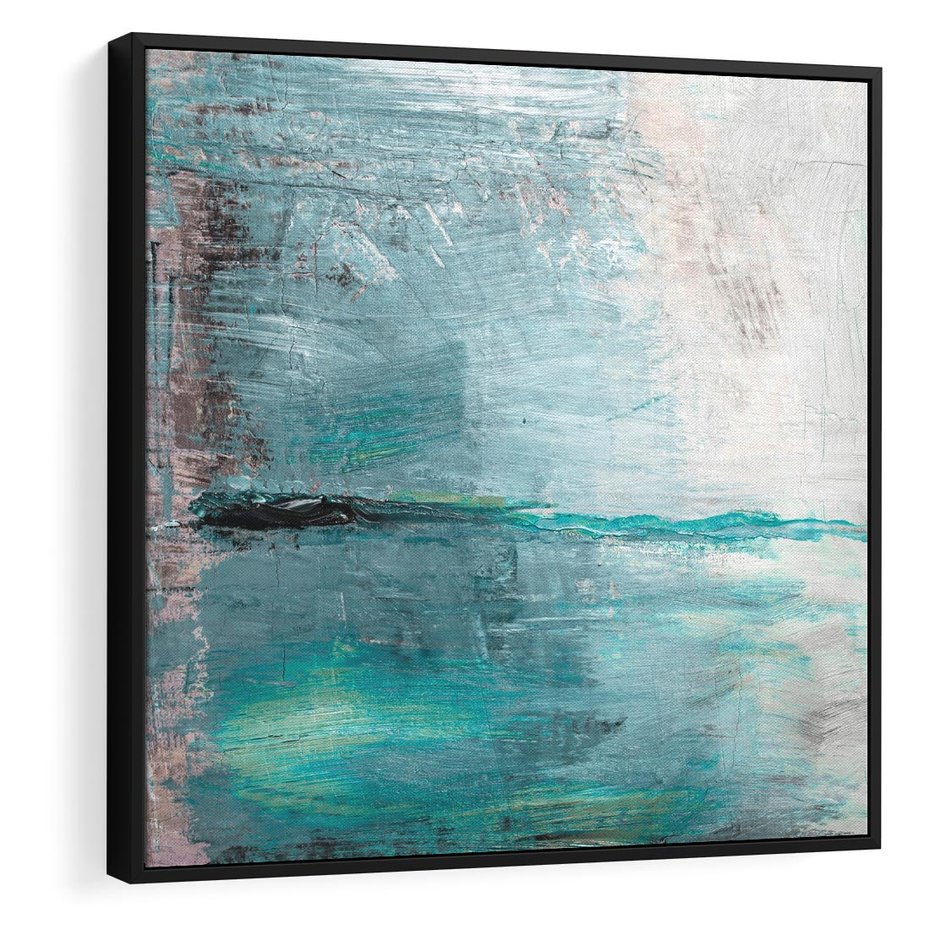 Obraz w ramie 50x50 - Odbicie utraconych barw - abstrakcja, niepokój - rama czarna