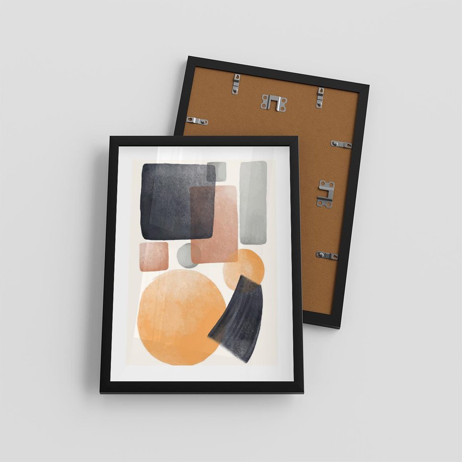Plakat w ramie 30x40 - Geometria w Abstrakcji - abstrakcja, proste formy - rama czarna
