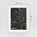 Plakat w ramie 30x40 - Egzotyczny Blask - marmur, złoto - rama biała