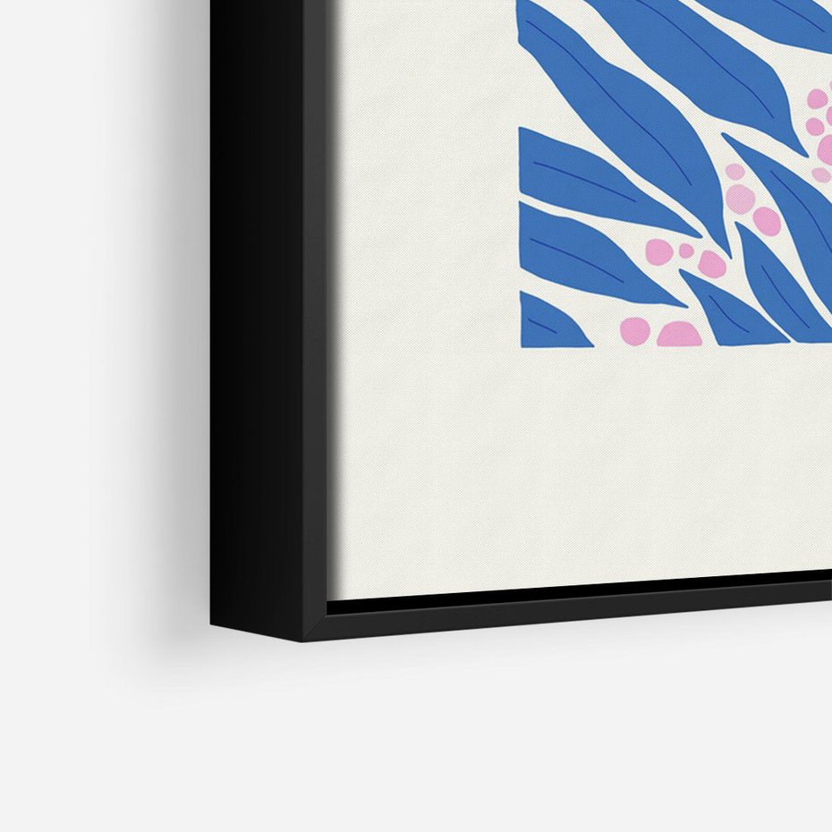 Obraz w ramie 50x70 - Kolorowy Wir - liściasta kompozycja, nowoczesny plakat - rama czarna