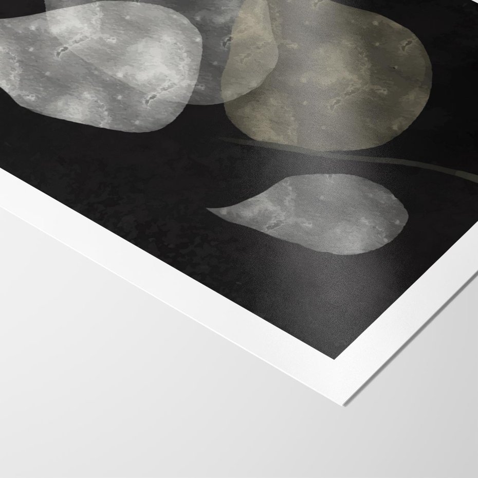 Plakat bez ramy 21x30 - Mroczne Złudzenia - abstrakcyjne liście, mroczna atmosfera