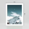 Plakat bez ramy 40x50 - Nocna Magia w Górach - fotografia, śnieg