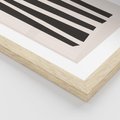 Plakat w ramie 40x50 - Migotliwa Transformacja Form - minimalizm, czarne pasy - rama drewno