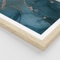 Plakat w ramie 30x40 - Marmurowa Elegancja: Kolory Oceanu - marmur, kolory oceanu - rama drewno