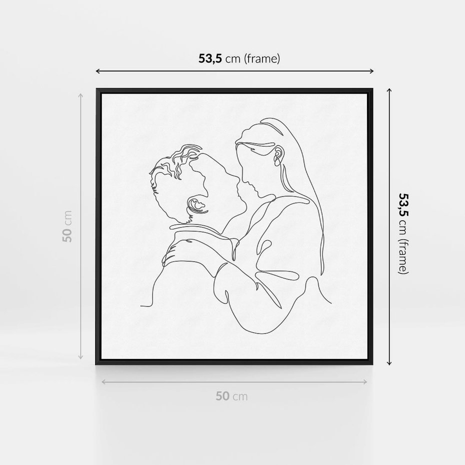 Obraz w ramie 50x50 - Bezgraniczne Tańce - para zakochanych, kobieta i mężczyzna - rama czarna