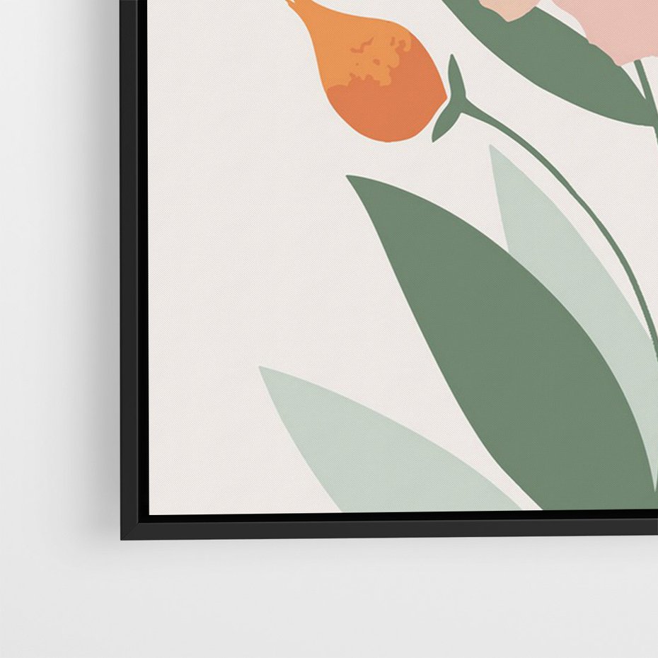 Obraz w ramie 70x100 - Kwiatowe Nastroje - kwiat, sztuka nowoczesna - rama czarna