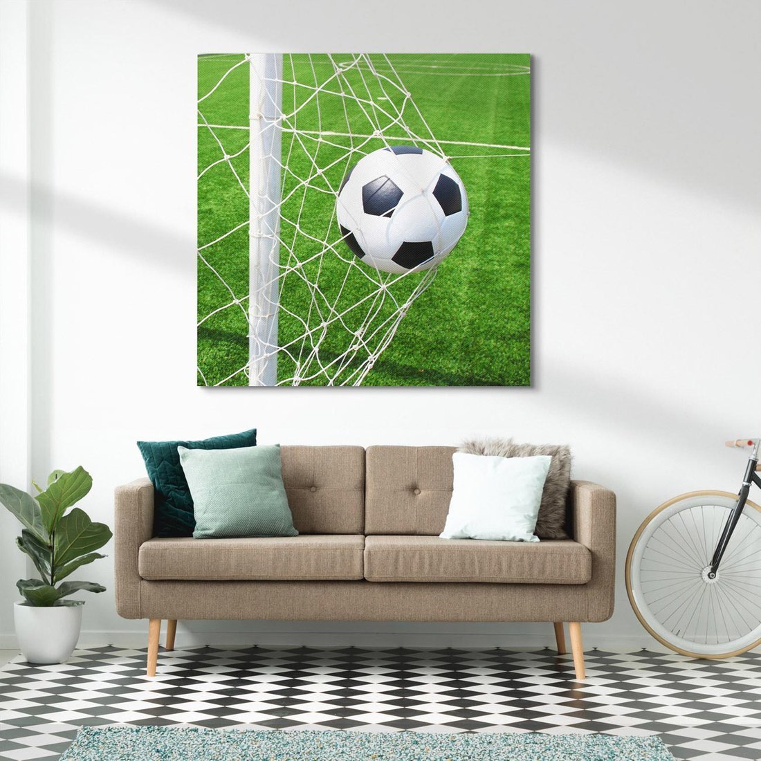 Obraz na płótnie 40x40 - Namiętność Piłki i Gola - piłka nożna, gol