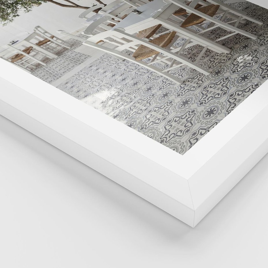 Plakat w ramie 50x70 - Włoska restauracja pełna smaków - włoska, restauracja - rama biała