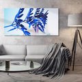 Obraz na płótnie 120x60 - Intensywny Kolor Natury - liście, kobalt