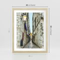 Plakat w ramie 40x50 - Urok Włoskiej Uliczki - włoska, uliczka - rama drewno