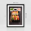 Plakat w ramie 30x40 - Kulinarne podróże do Japonii - sushi, japonia - rama czarna