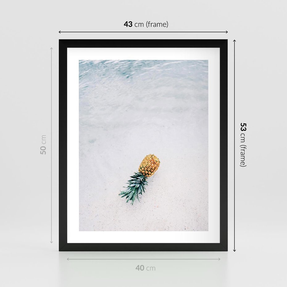 Plakat w ramie 40x50 - Smak Tropików - morze, plaża - rama czarna