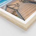 Plakat w ramie 50x70 - Pomost ku Morzu - pomost na plaży, morze - rama drewno