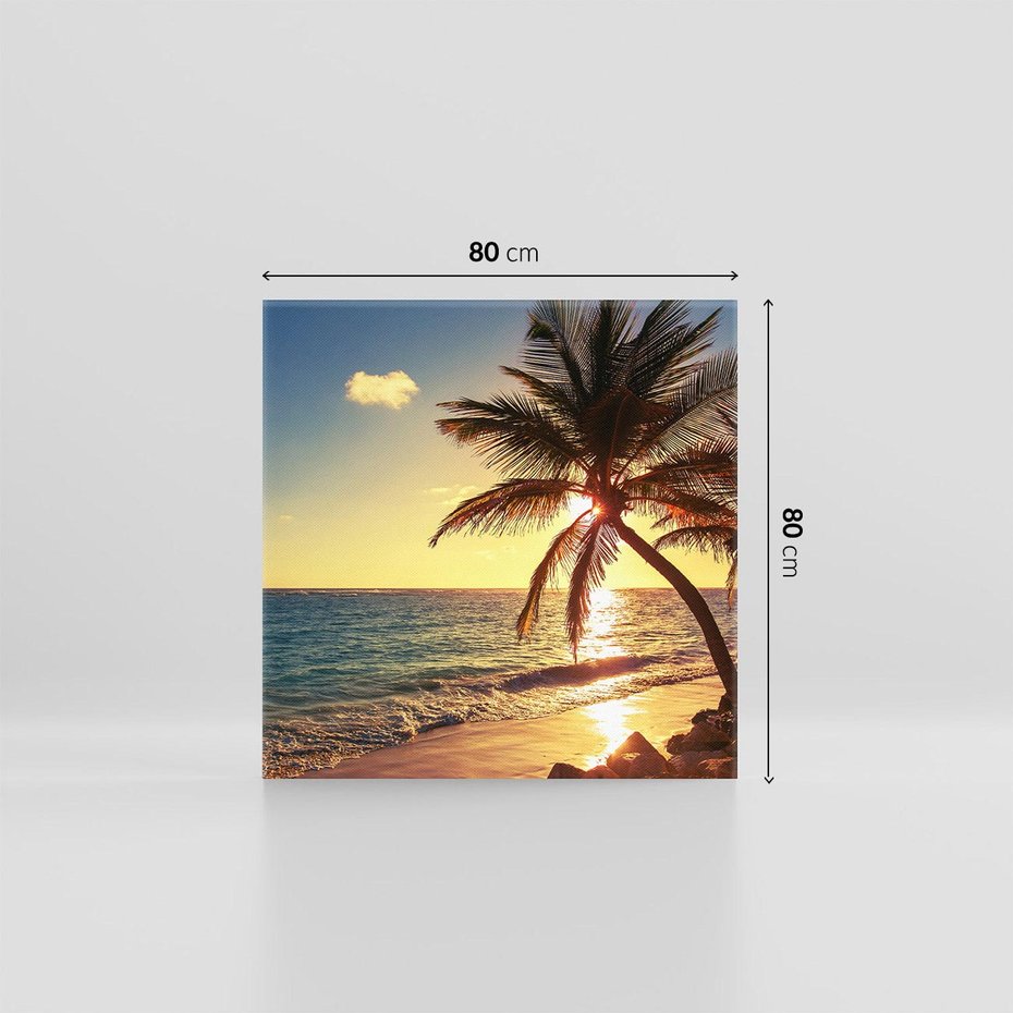 Obraz na płótnie 80x80 - Rajski Widok - zachód słońca,