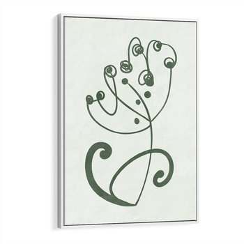 Obraz w ramie 70x100 - Zieleń Wyjątkowego Ukojenia - zielony odcień, abstrakcja - rama biała