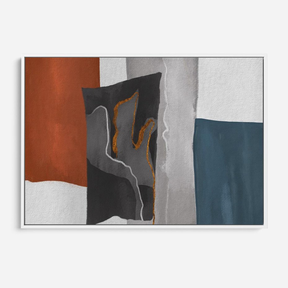 Obraz w ramie 70x50 - Nowoczesna geometria - nowoczesny, geometryczny - rama biała