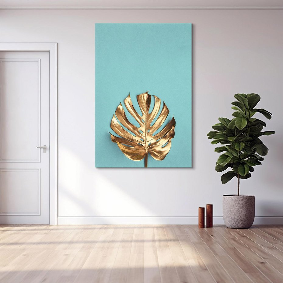 Obraz na płótnie 80x120 - Piękno Natury - złote, liście