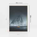 Obraz w ramie 70x100 - Skandynawski pejzaż - skadynawski, pejzaż - rama drewno