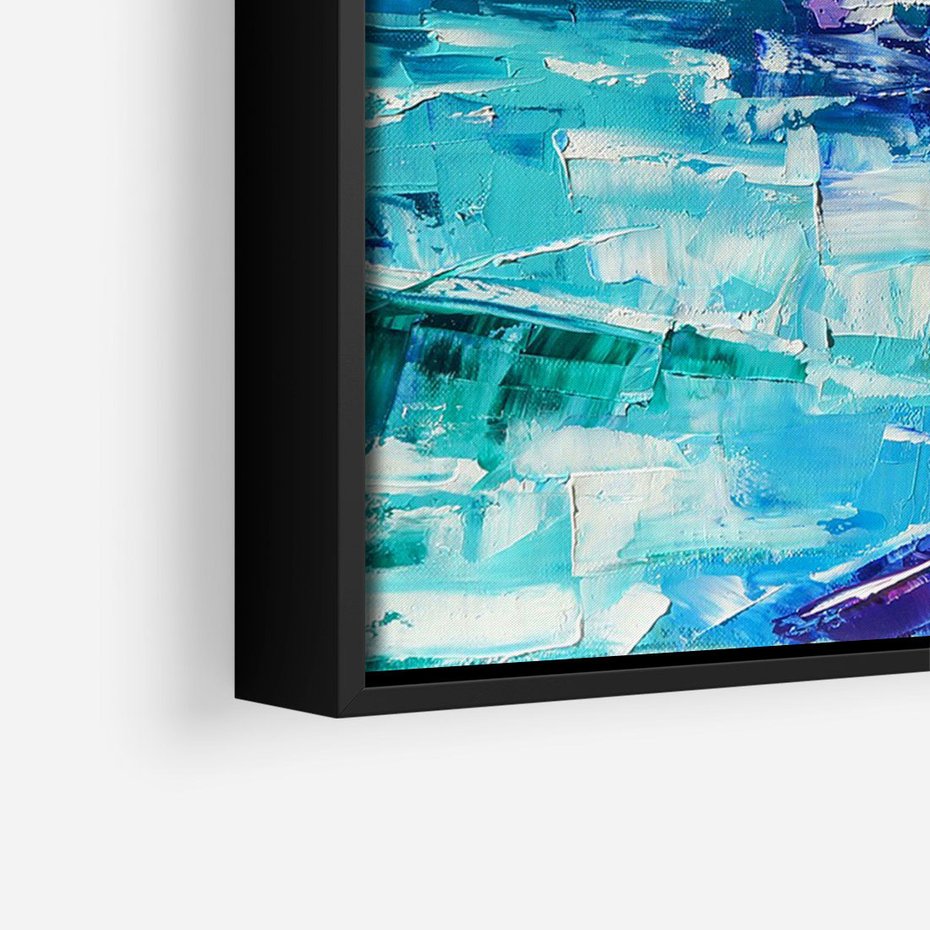 Obraz w ramie 50x70 - Mistyka Górskich Marzeń - abstrakcja, pejzaż gór - rama czarna