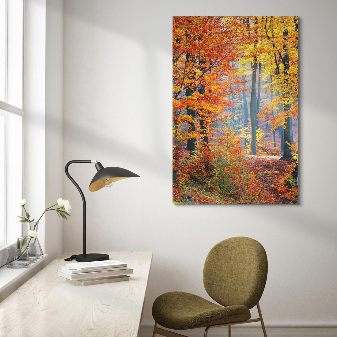 Obraz na płótnie 80x120 - Jesienny taniec lasu - jesień, las