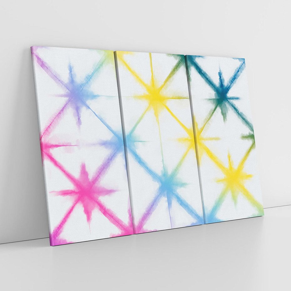 Obraz na płótnie 120x80 - Wibracje podświadomego hałasu - tęczowe kolorowe plamy, wybuchy