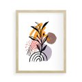 Plakat w ramie 40x50 - Migocące Bezgraniczności - abstrakcyjna sztuka, liść monstery - rama drewno