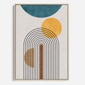 Obraz w ramie 50x70 - Wewnętrzne Labirynty Form - styl mid century, nowoczesna sztuka - rama drewno