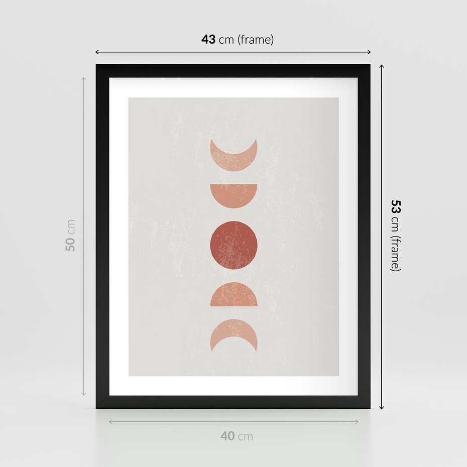 Plakat w ramie 40x50 - Mistyka Boho - boho plakat, beże brązy - rama czarna