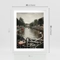 Plakat w ramie 40x50 - Miasto na Wodzie - holenderskie kanały, amsterdam - rama biała
