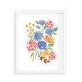 Plakat w ramie 40x50 - Kwiatowe Światło - akwarelowe kwiaty, bukiet - rama biała
