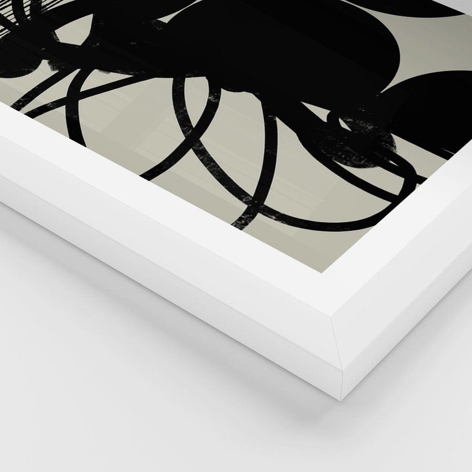 Plakat w ramie 40x50 - Modernistyczne Refleksje - abstrakcja, mroczny klimat - rama biała