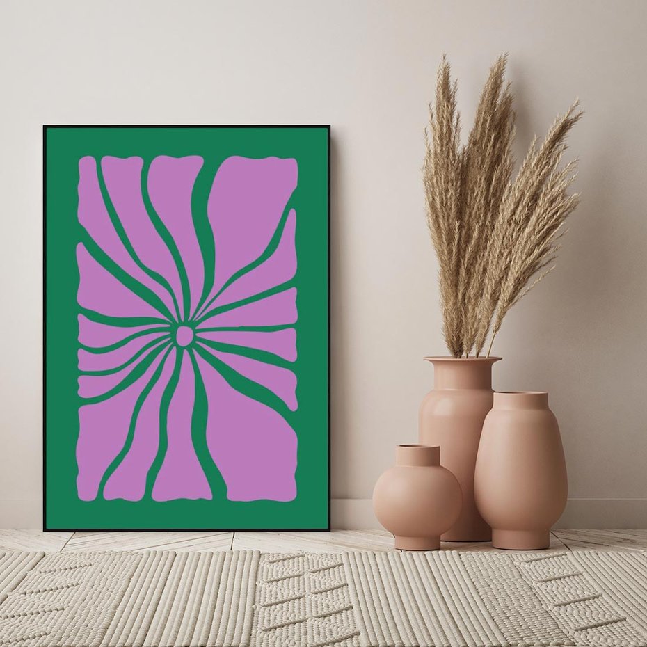 Obraz w ramie 50x70 - Bezczasowe Impresje - abstrakcyjny plakat, boho styl - rama czarna