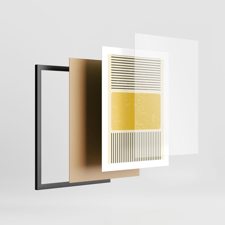 Plakat w ramie 30x40 - Geometryczna Harmonia - geometria, nowoczesny plakat - rama czarna